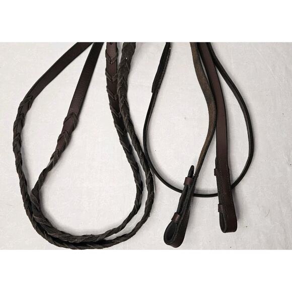 Pony Bridle English with Flash & Reins High Quality Leather Braided - Picture 5 of 7